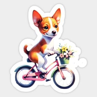 Basenji Puppy Biking Sticker